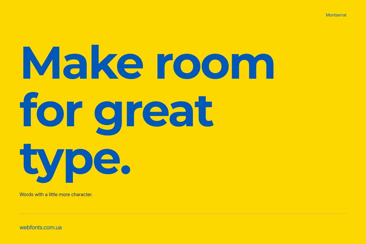 Typography poster example using Montserrat Bold